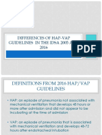 IDSA 2005 and 2016 HAP/VAP Guideline Differences