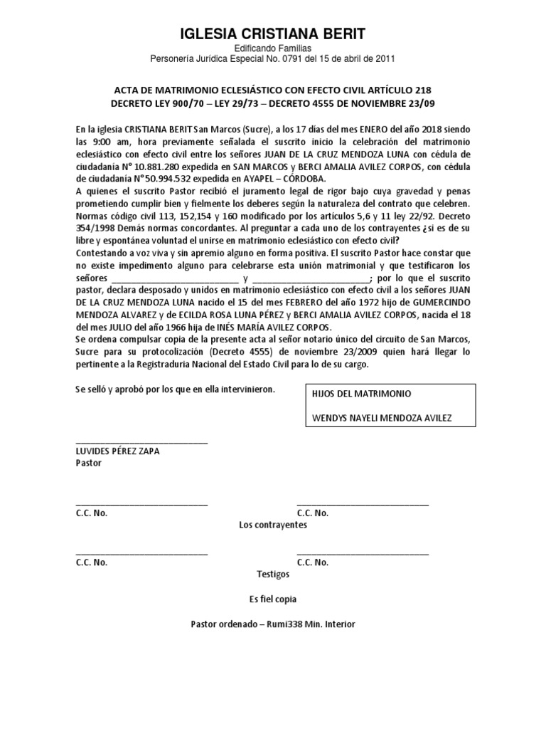 Formato De Acta De Matrimonio Kulturaupice Porn Sex Picture