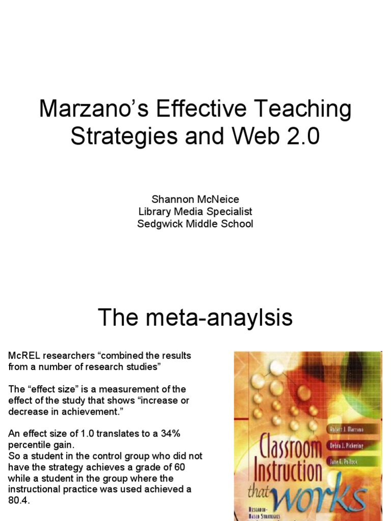 Marzano's Effective Teaching Strategies and Web 2 | PDF | Communication ...