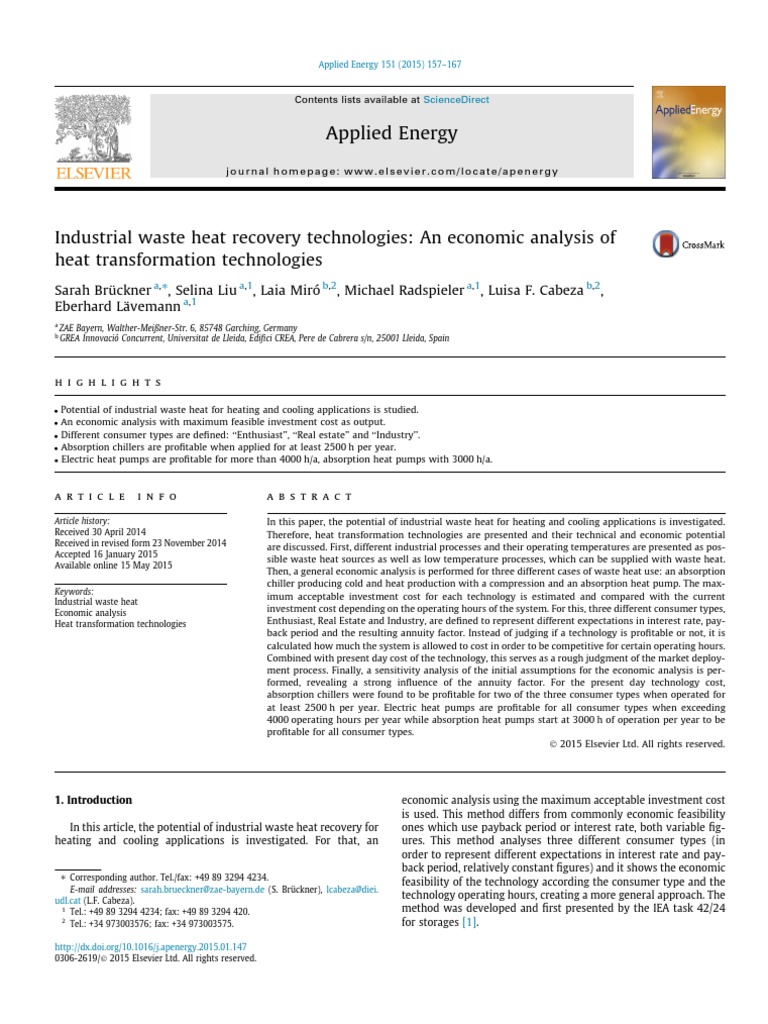 Economic Analysis of Waste Heat Recovery | PDF | Heat Pump | Heat