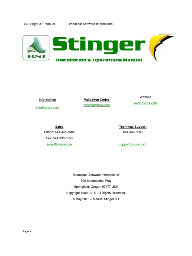 Stinger 3.1.0 Manual | PDF | Microsoft Windows | Computer Keyboard