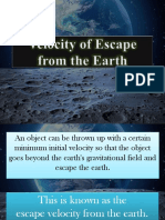 Velocity of Escape From Earth