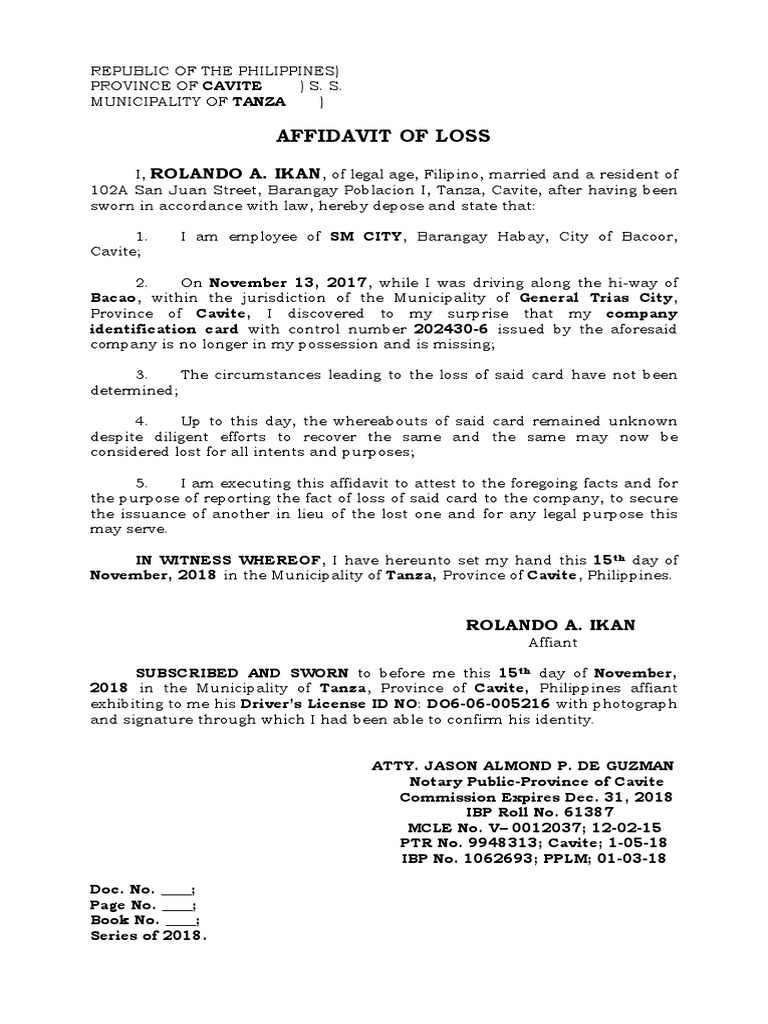 Loss Pany Id 2 Affidavit Applications Of Cryptography
