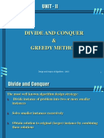 Unit - Ii: Divide and Conquer & Greedy Method