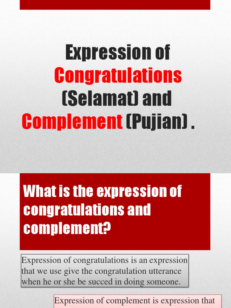 Expressions of Congratulations and Compliments | PDF