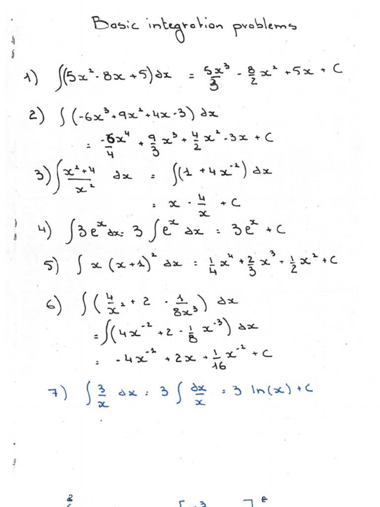 Basic Integration Problems With Answers PDF | PDF | Pressure | Heat