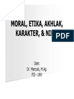 Moral, Etika, Akhlak, Karakter, dan Nilai