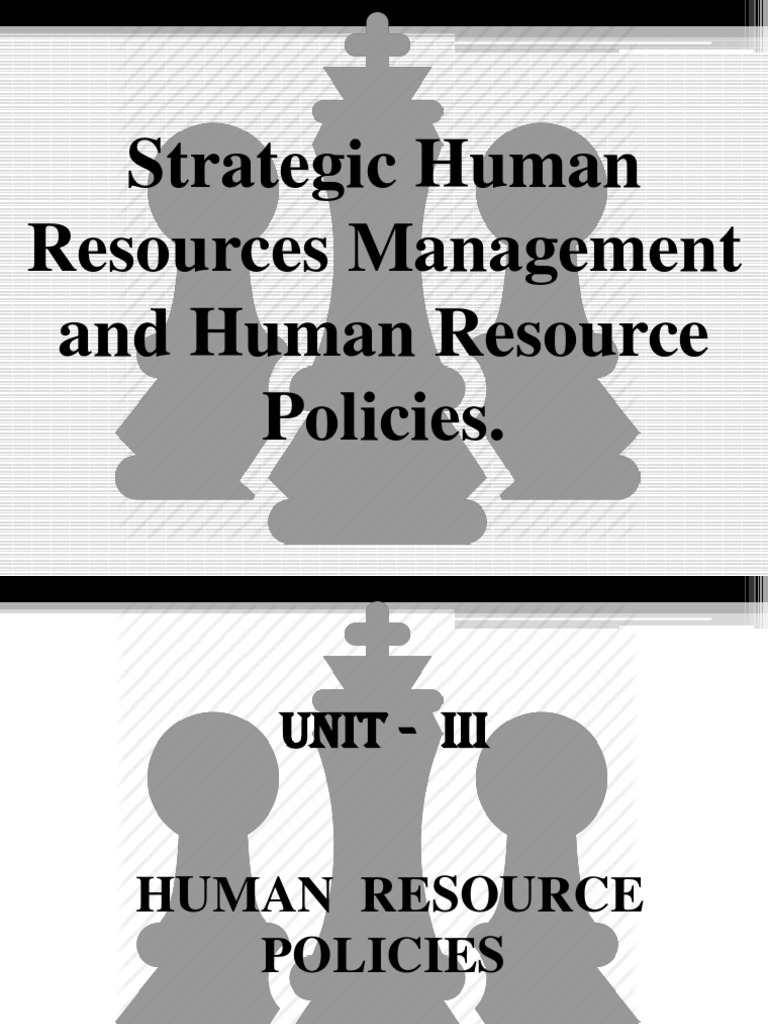 Strategic Human Resources Management and Human Resource Policies PDF