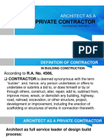 Architect As A Contractor