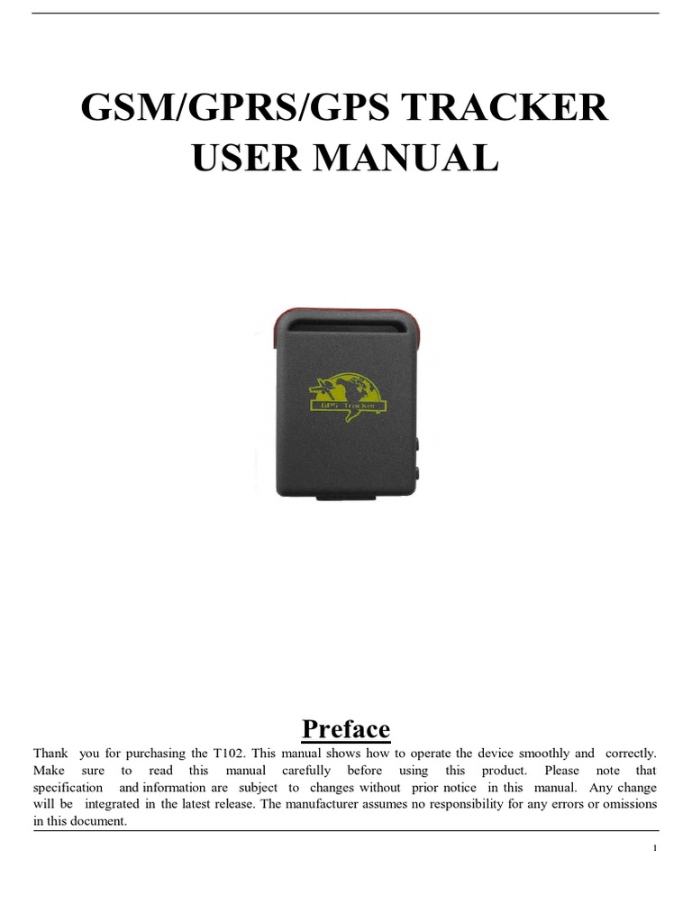Gsm/Gprs/Gps Tracker User Manual Preface PDF General Packet Radio
