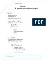 Practical: 4: Aim: Implement Poly Alphabetic Cipher Encryption Decryption