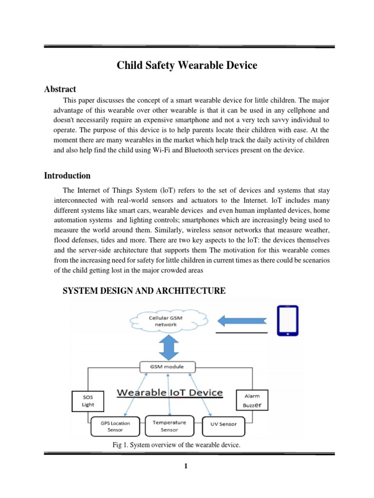 Child Safety Wearable Device PDF General Packet Radio Service Gsm