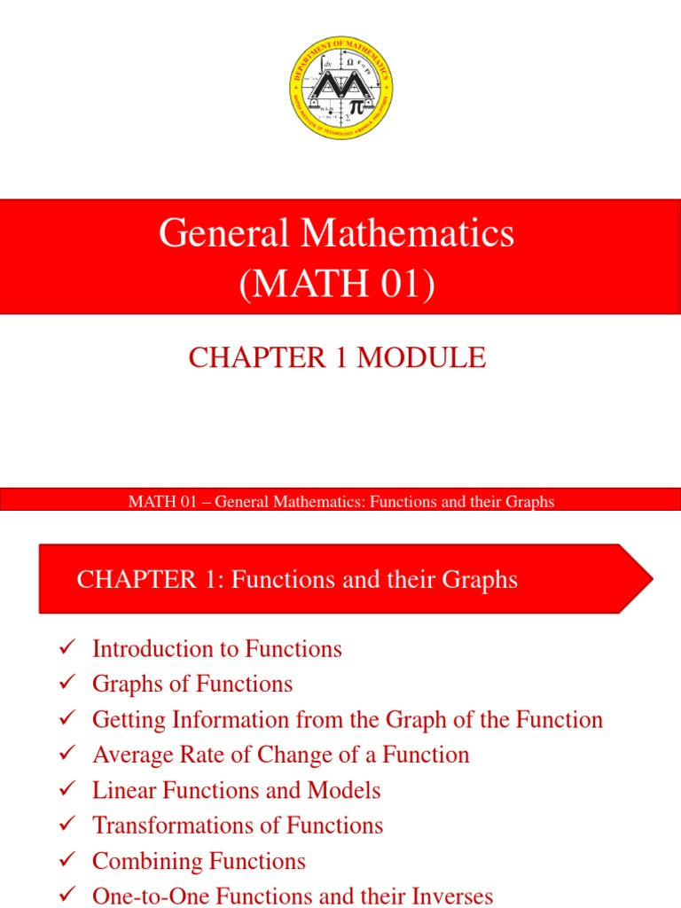 Math 01 Lesson 1 Functions And Their Graphs Pdf Function