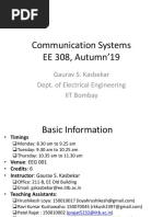 Communication Systems EE 308, Autumn'19: Gaurav S. Kasbekar Dept. of Electrical Engineering IIT Bombay