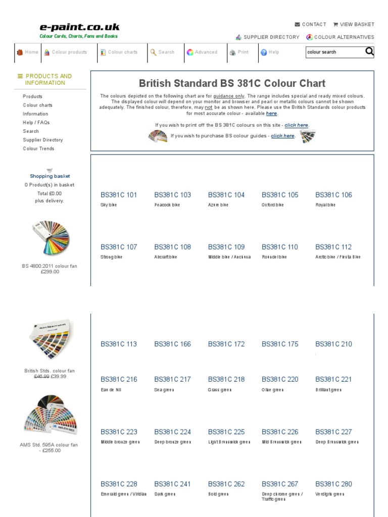 British Standard Bs381 631 _ BS 381C Colour Chart – NUUWI