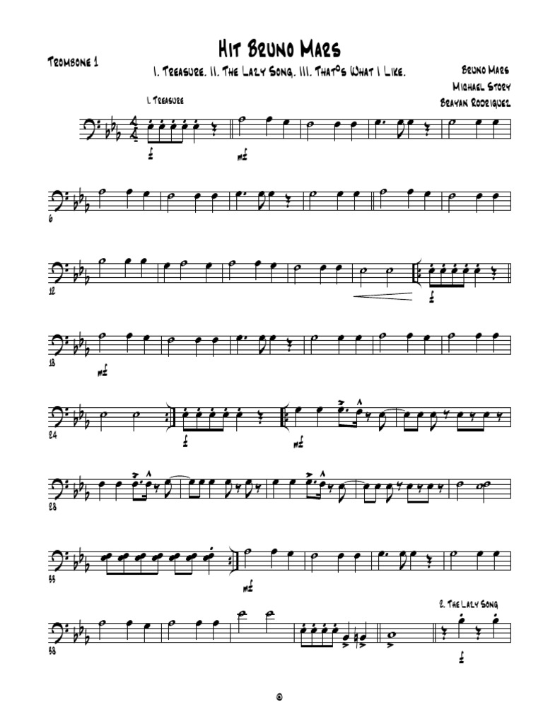 Bruno Mars Quinteto Trombone 1 PDF