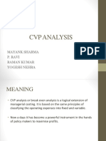 CVP Analysis: Mayank Sharma P. Ravi Raman Kumar Yogesh Nehra