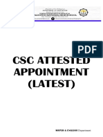 CSC Attested Appointment (Latest) : MAPEH & ENGLISH Department