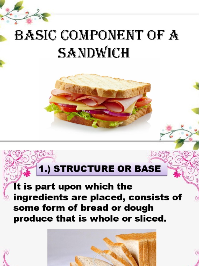 Basic Component of A Sandwich PDF Sandwich Breads