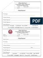 Bellaire High School Counseling & Guidance Department Level Change Request Form