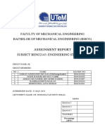 Mechanical Engineering Assignment Report on Engineering Statistics