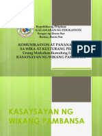 KASAYSAYAN NG WIKANG PAMBANSA-Ikawalong Linggo