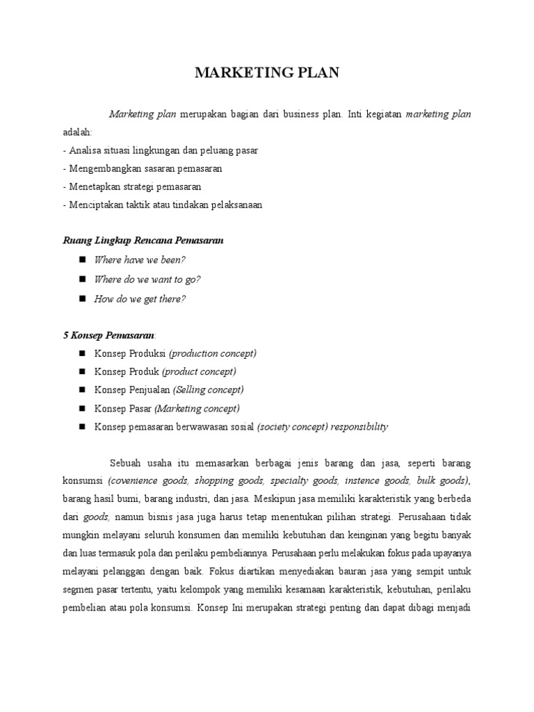 Makalah Marketing Plan