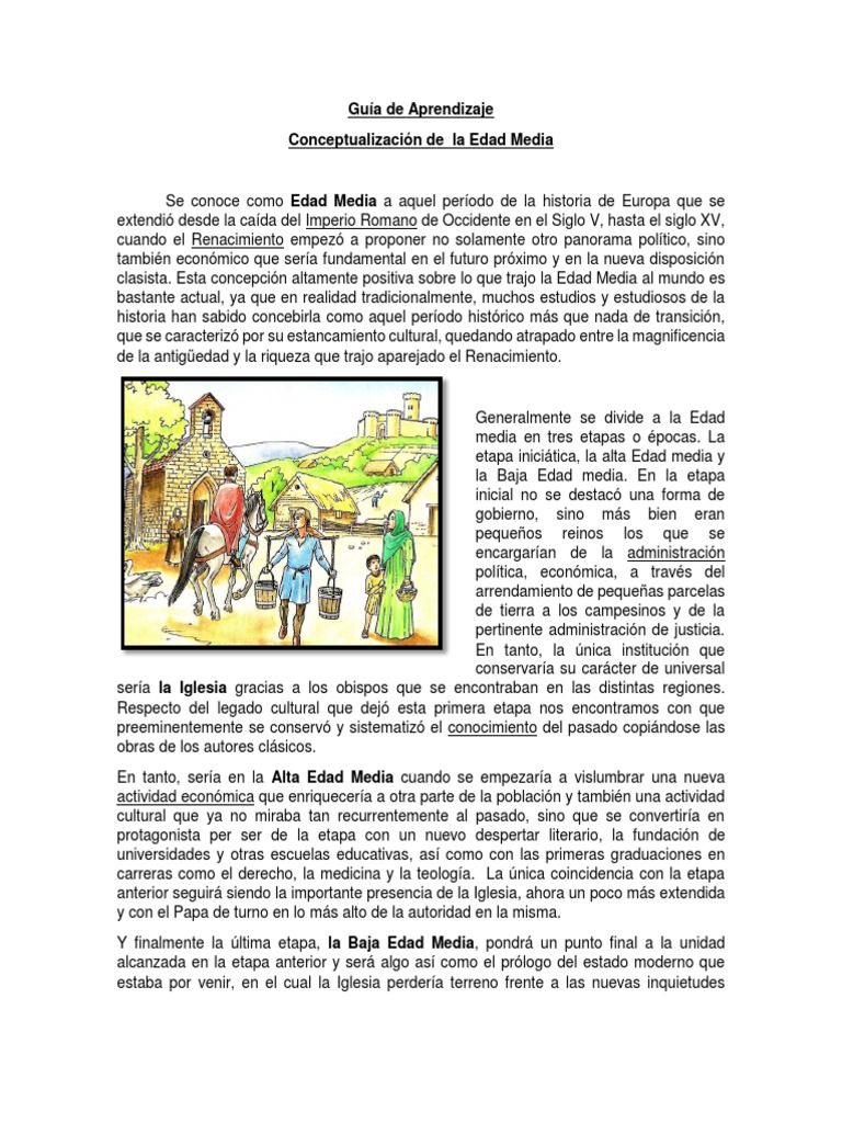Características de la Edad Media | PDF | Edades medias | Iglesia Católica