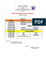 Solsona Central Elementary School Grade 6 Periodical Test Schedule