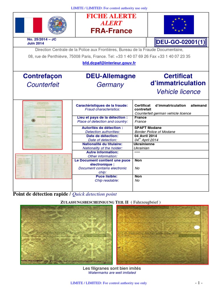 Certificat Inmatriculare Graphisme Impression