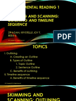 Developmental Reading 1: Skimming and Scanning: Outlining and Timeline Sequence