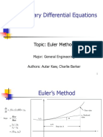 Ordinary Differential Equations: Topic: Euler Method