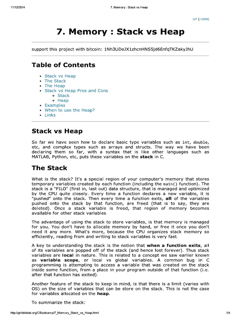 Stack Vs Heap | PDF | Computer Architecture | Implementation