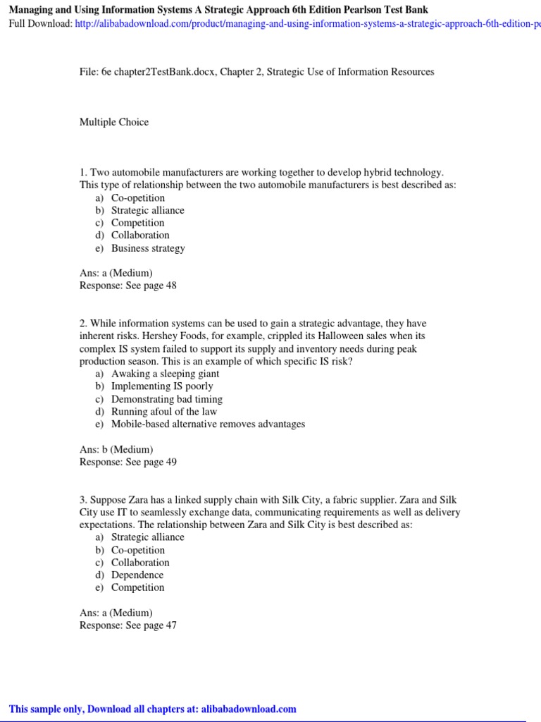 Strategic Use of Information Systems | PDF | Value Chain | Strategic ...