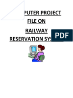 Computer Project File On Railway Reservation System