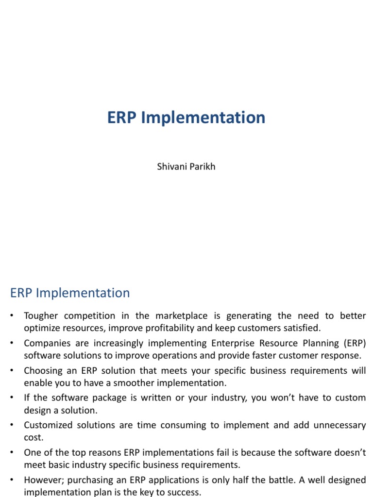 ERP Implementation | Download Free PDF | Enterprise Resource Planning