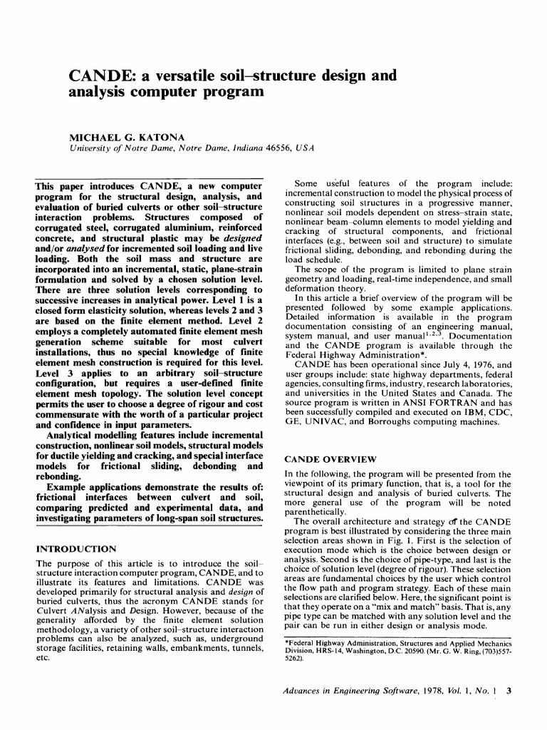 CANDE: Soil-Structure Analysis Software | PDF | Buckling | Finite ...