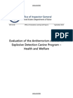 Evaluation of The Antiterrorism Assistance Explosive Detection Canine Program - Health and Welfare