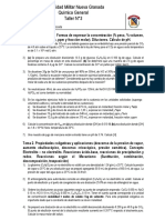 Química General: Taller de Disoluciones y Reacciones