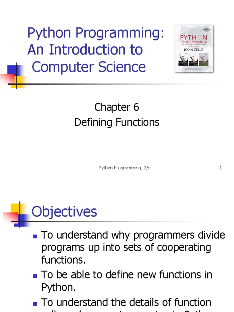 Python Programming: An Introduction To Computer Science: Defining ...