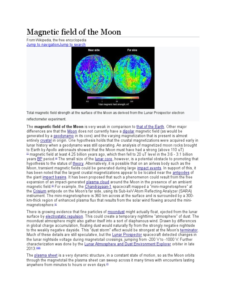 Moon's Weak Magnetic Field Explained | PDF | Moon | Outer Space