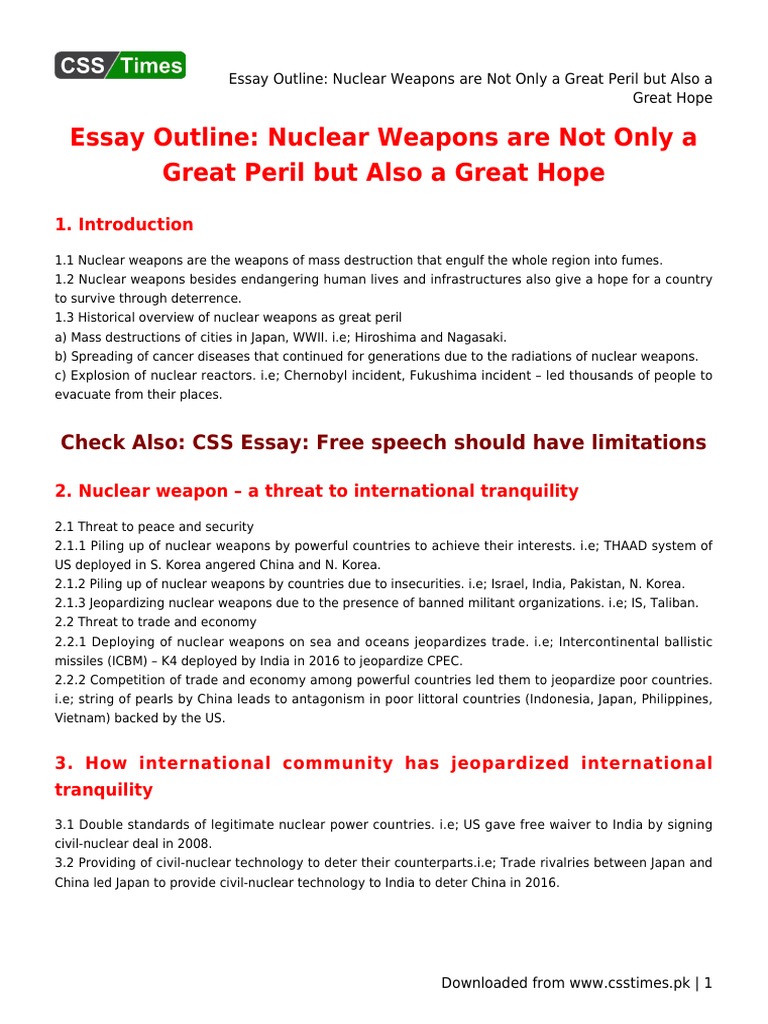Nuclear Weapons: Perils and Hopes | PDF | Nuclear Weapons | Energy ...