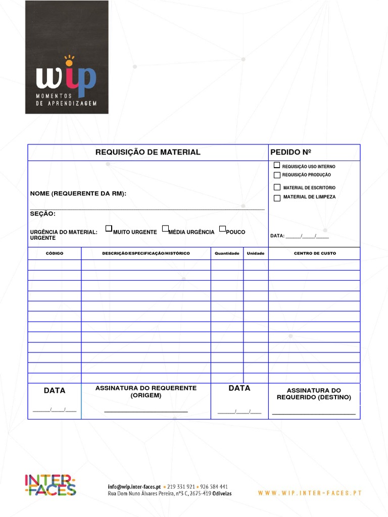 Modelo de Requisição de Material | PDF