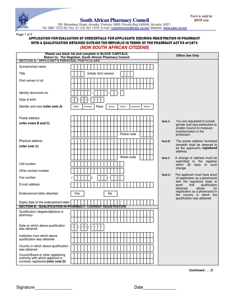 SAPC Application for Foreign Pharmacists | PDF | Pharmacist | Diploma