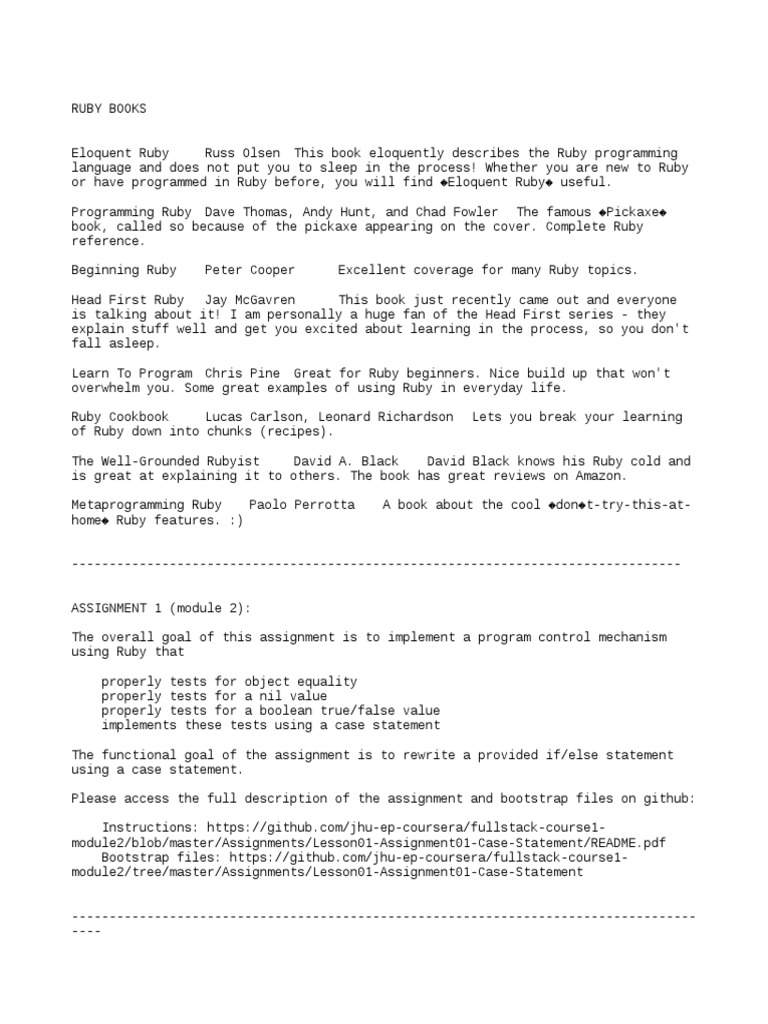 Assignments of Module 27 - Ruby On Rails  PDF  Zip (File Format