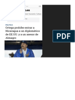 Ortega Prohíbe Entrar A Nicaragua A Un Diplomático de EE - UU. y A Un Asesor de Al PDF