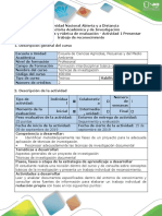 Guía de Actividades y Rúbrica de Evaluación - Actividad 1 Presentar Trabajo de Reconocimiento