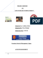 Project Report ON "Ngos and Increase in Employment"