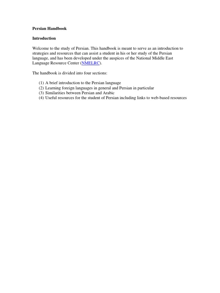 Persian Language and Culture Handbook | PDF | Persian Language | Iran