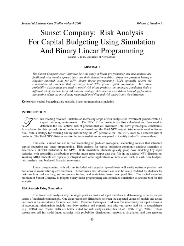 Online Journal | PDF | Net Present Value | Linear Programming